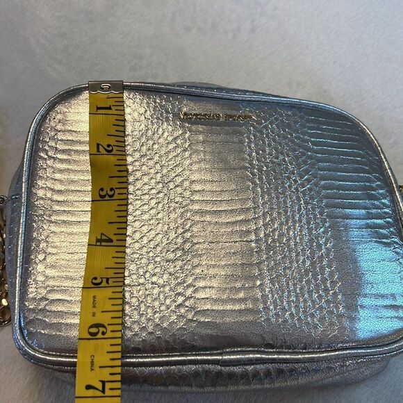 Victoria’s Secret Silver Metallic Faux Snakeskin Purse with Chain - Picture 8 of 9